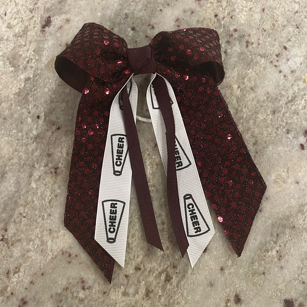 Maroon cheer bow